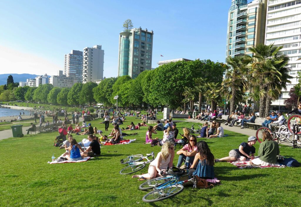 Best way to see english bay is ride an escooter and ebike