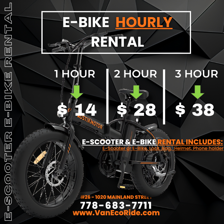 VanEcoRIde 2025 E-bike Hourly rentals
